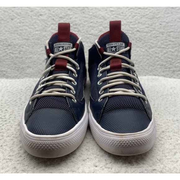 Converse Sneakers Mens 8 Womens 10 Low Top Navy Blue Red Shoes Vented Casual - Picture 2 of 10